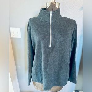 Eddie Bauer Womens Camp Fleece half Zip Pullover Sweatshirt Size L Dark Gray